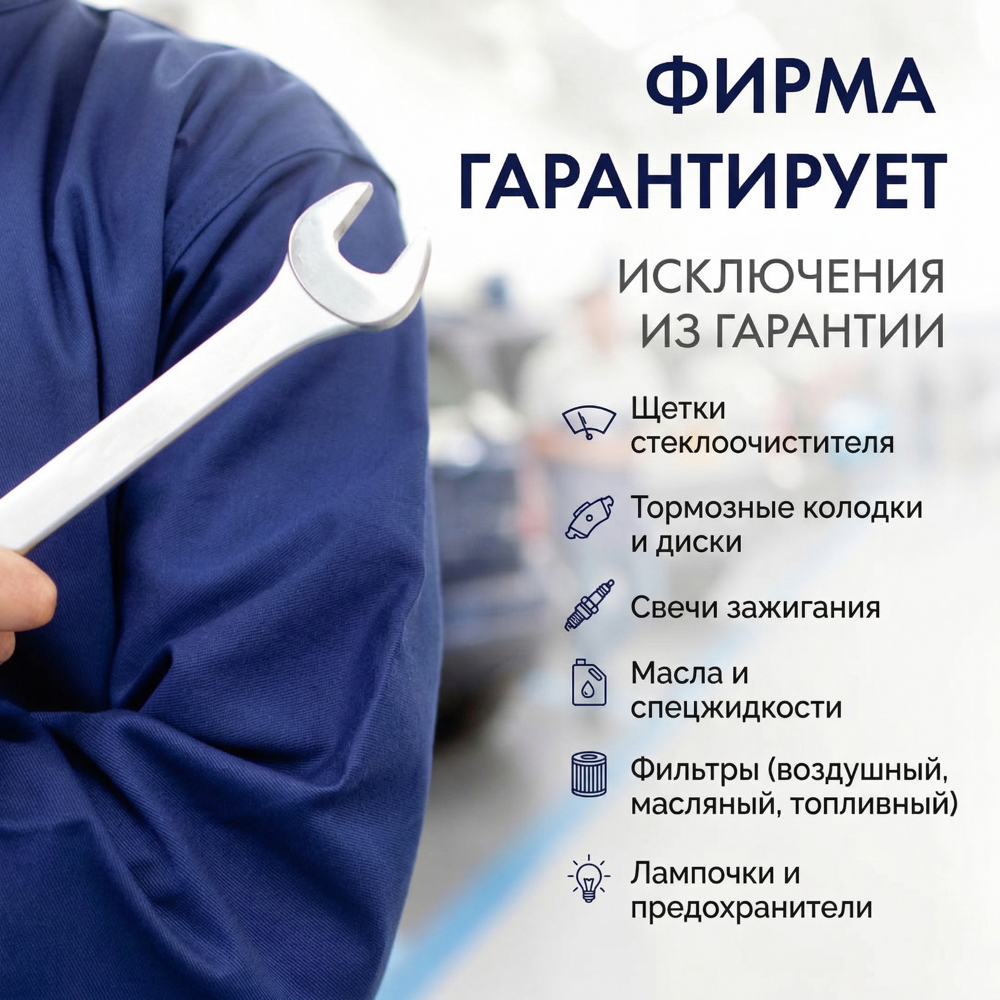 Список расходных материалов, на которые не распространяется гарантийное обслуживание: